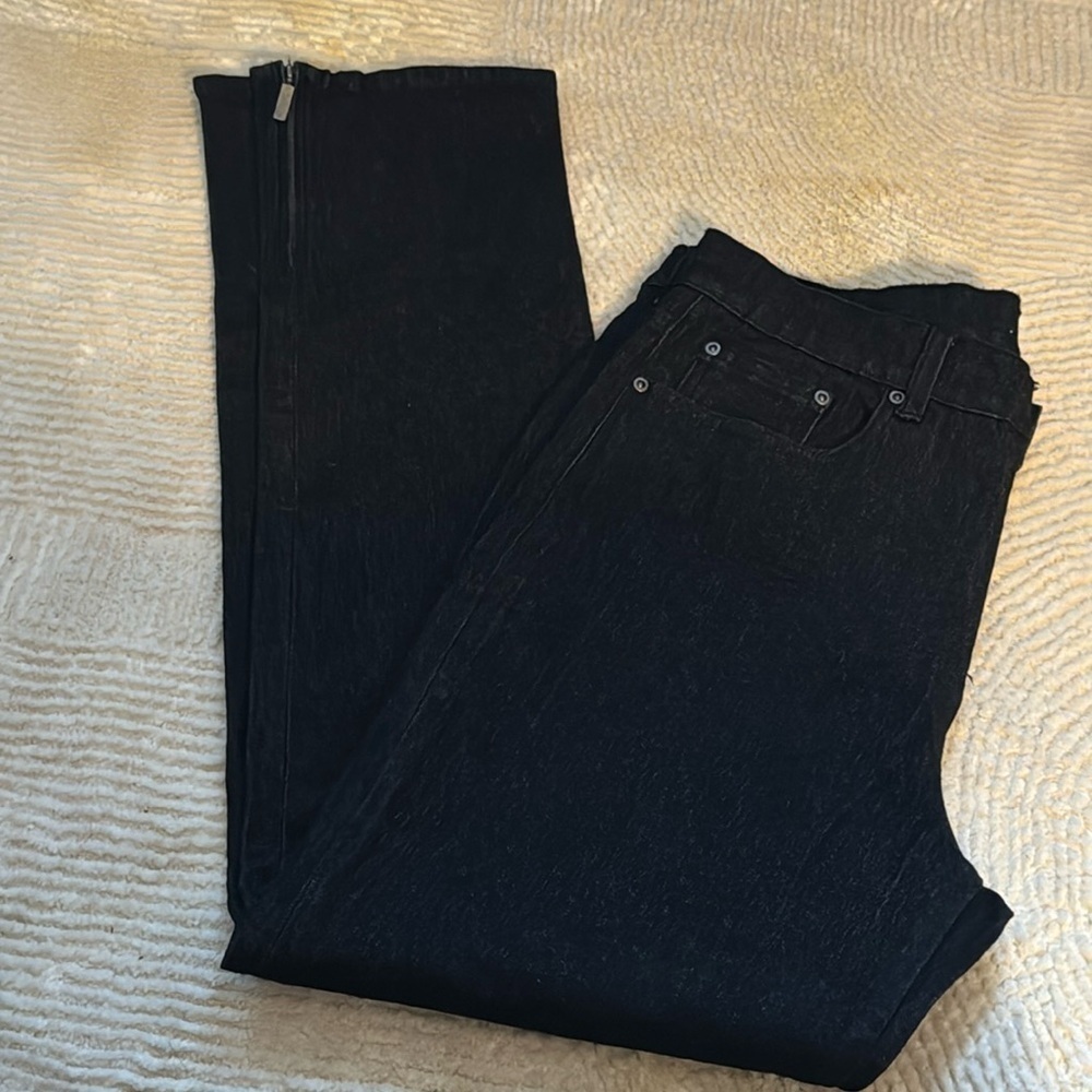 DG2 by Diane Gilman virtual stretch high rise slim leg dark‎ denim jeans sz 12